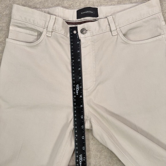 Ermenegildo Zegna Jeans Mens 34 Ivory Stretch Five Pocket Cotton Blend *34x28* - Picture 10 of 16